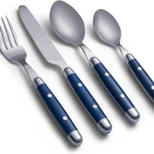 Cambridge Silversmiths, Blue, Jubilee Flatware, Service for 4, 16 Piece Set, Dorm Room Essentials, First Apartment